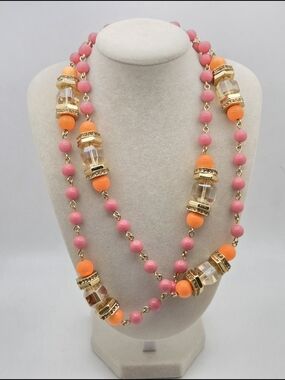 Talbots Vibrant Multi-Bead Long Station Necklace - 40"